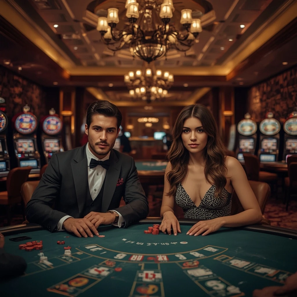 Deux joueurs de poker dans un Greenluck Casino